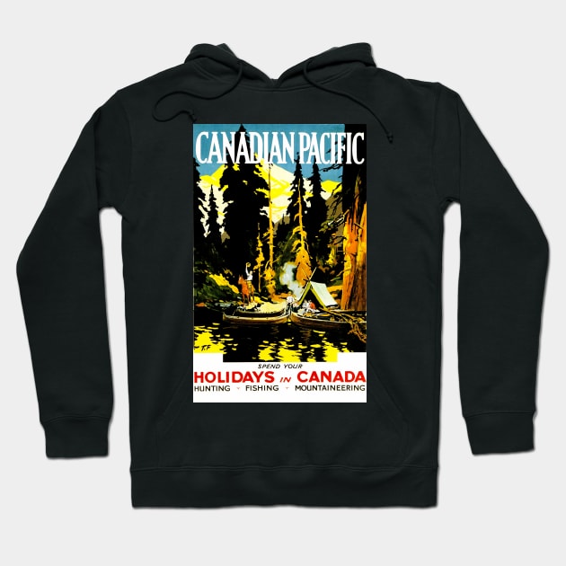 Vintage Travel - Outdoorsman Canadian Pacific Hoodie by Culturio
